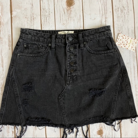 Free People Denim A-Line Skirt Size 26 - Picture 6 of 14